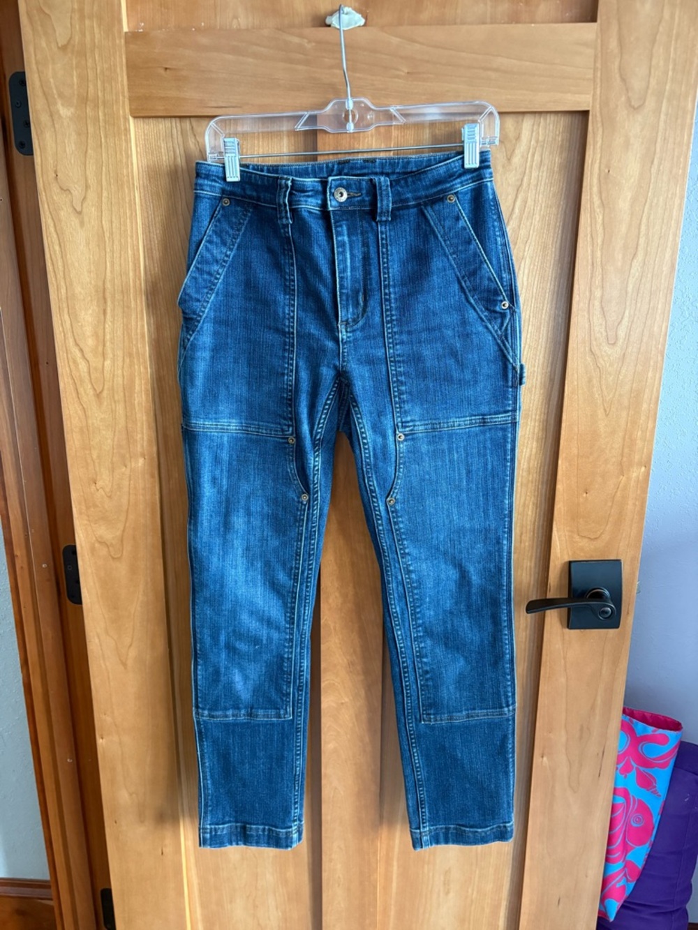 Duluth Trading women’s double flex denim straight leg jeans…4 Short